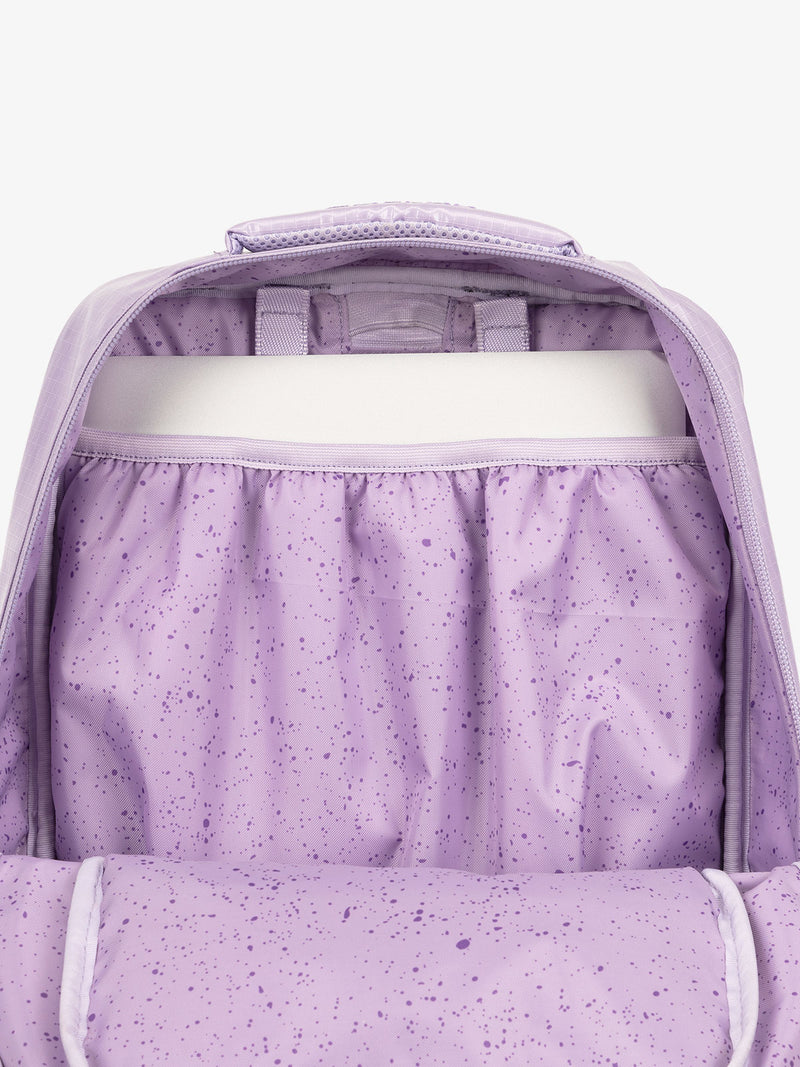 CALPAK Terra Laptop Backpack with laptop slip pocket in amethyst