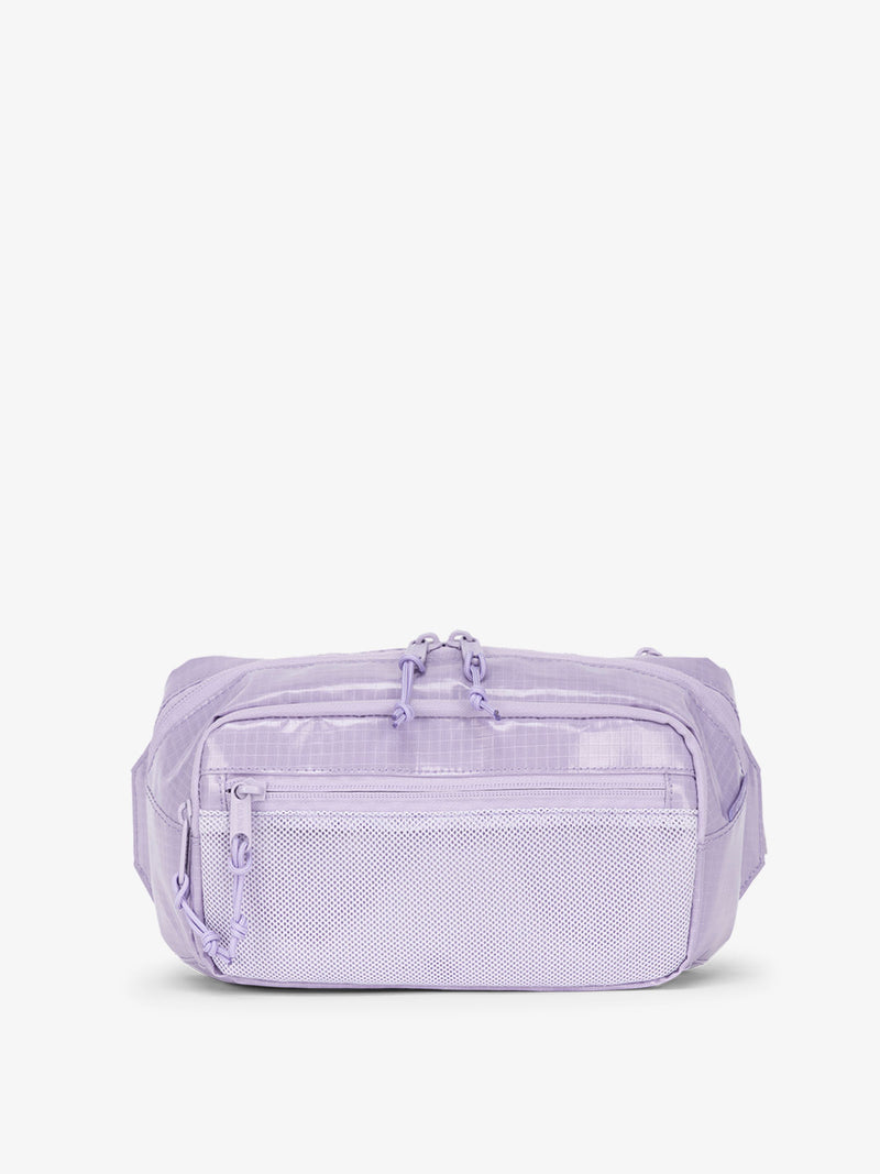 CALPAK Terra small sling bag with mesh front pocket in amethyst