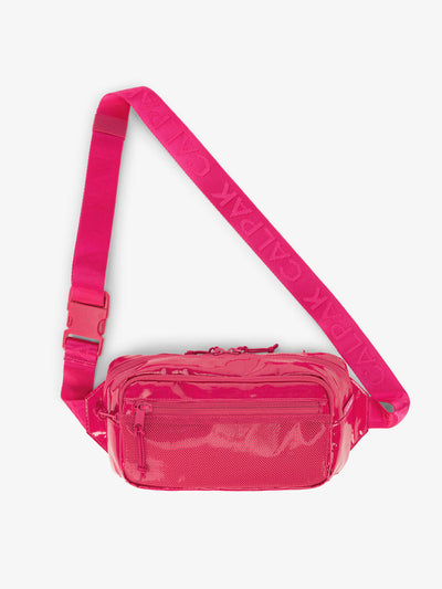 CALPAK Terra small crossbody sling bag with adjustable nylon strap in hot pink