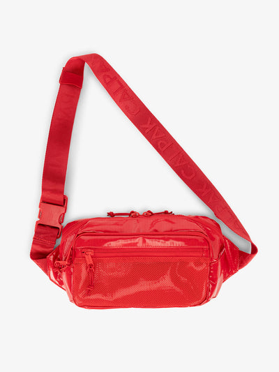 CALPAK Terra small crossbody sling bag with adjustable nylon strap in red