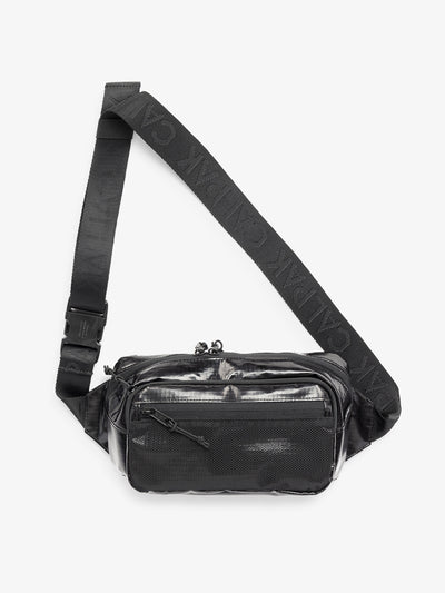 CALPAK Terra small crossbody sling bag with adjustable nylon strap in black