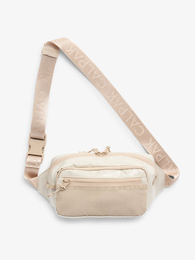 CALPAK Terra crossbody belt bag with adjustable nylon strap in ivory beige