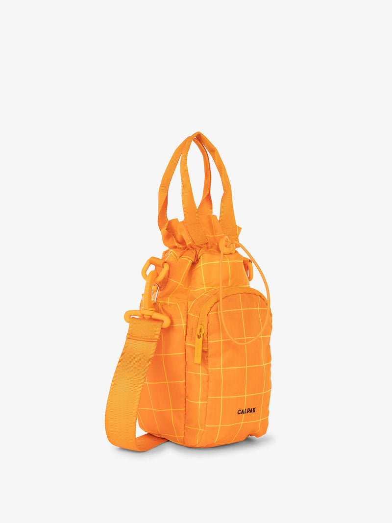 CALPAK Water Bottle Holder in orange grid