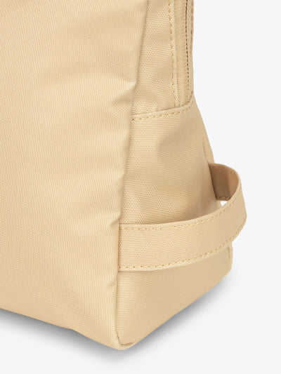CALPAK Water Resistant Zippered Pouch Set with side loop handle in beige oatmeal