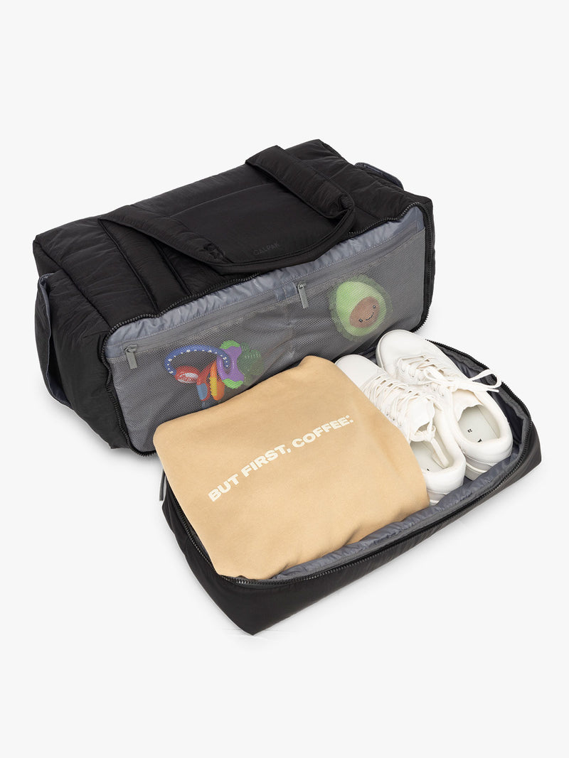 CALPAK Weekender Duffel interior in Black