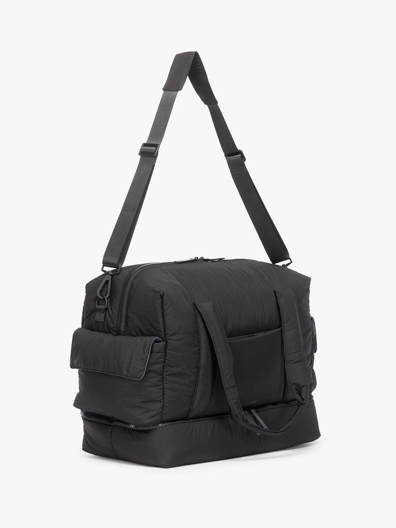 CALPAK Weekender Duffel side view in Black