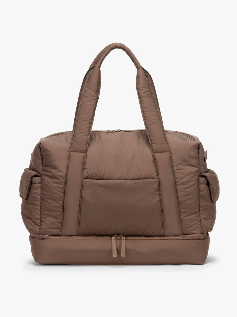 CALPAK Weekender Duffel in brown hazelnut