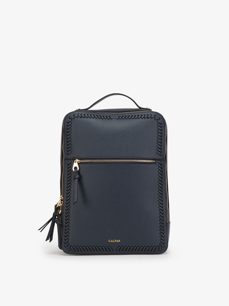 navy blue CALPAK Kaya laptop back for women