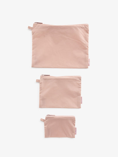 CALPAK Set of pink zippered pouches for organization and travel