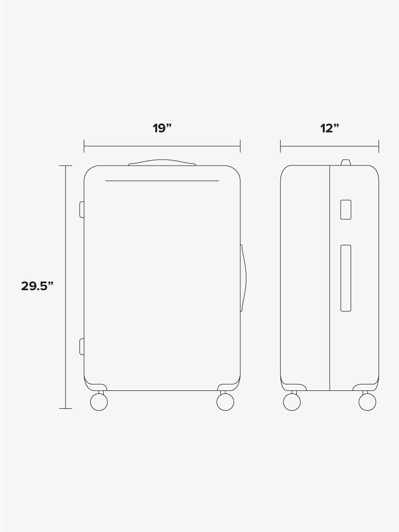 dimensions of large CALPAK Astyll marble suitcase