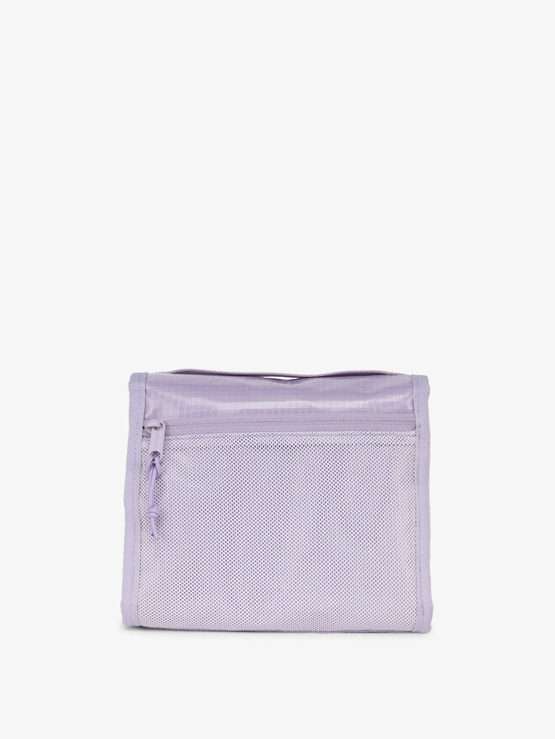 CALPAK Terra Hanging Toiletry Bag with water-resistant interior and multiple pockets in amethyst