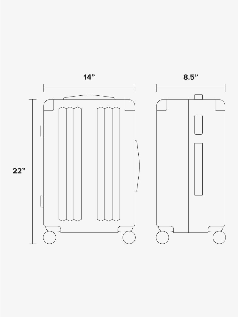 CALPAK Ambeur 22-inch rolling spinner carry-on dimensions;